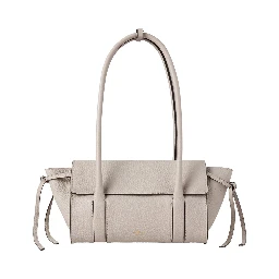 Mini Bayswater Beige Shoulder Bag with Laminated Logo in Leather Woman