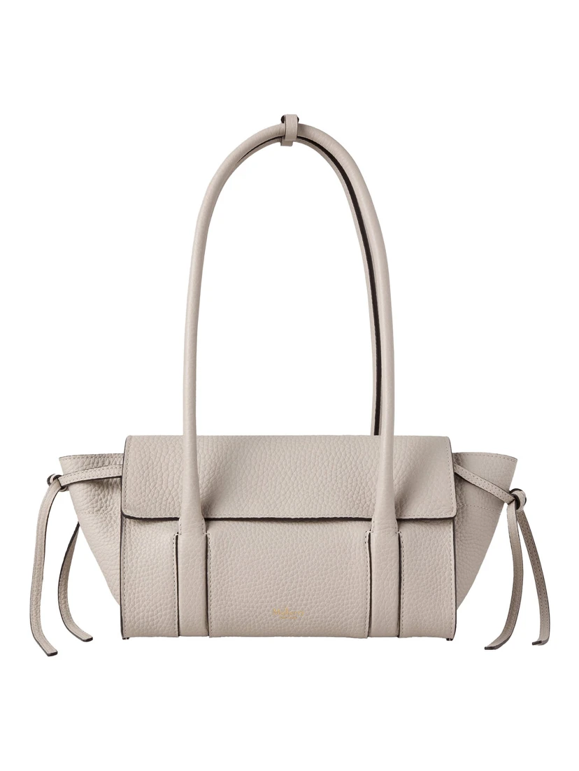 Mini Bayswater Beige Shoulder Bag with Laminated Logo in Leather Woman