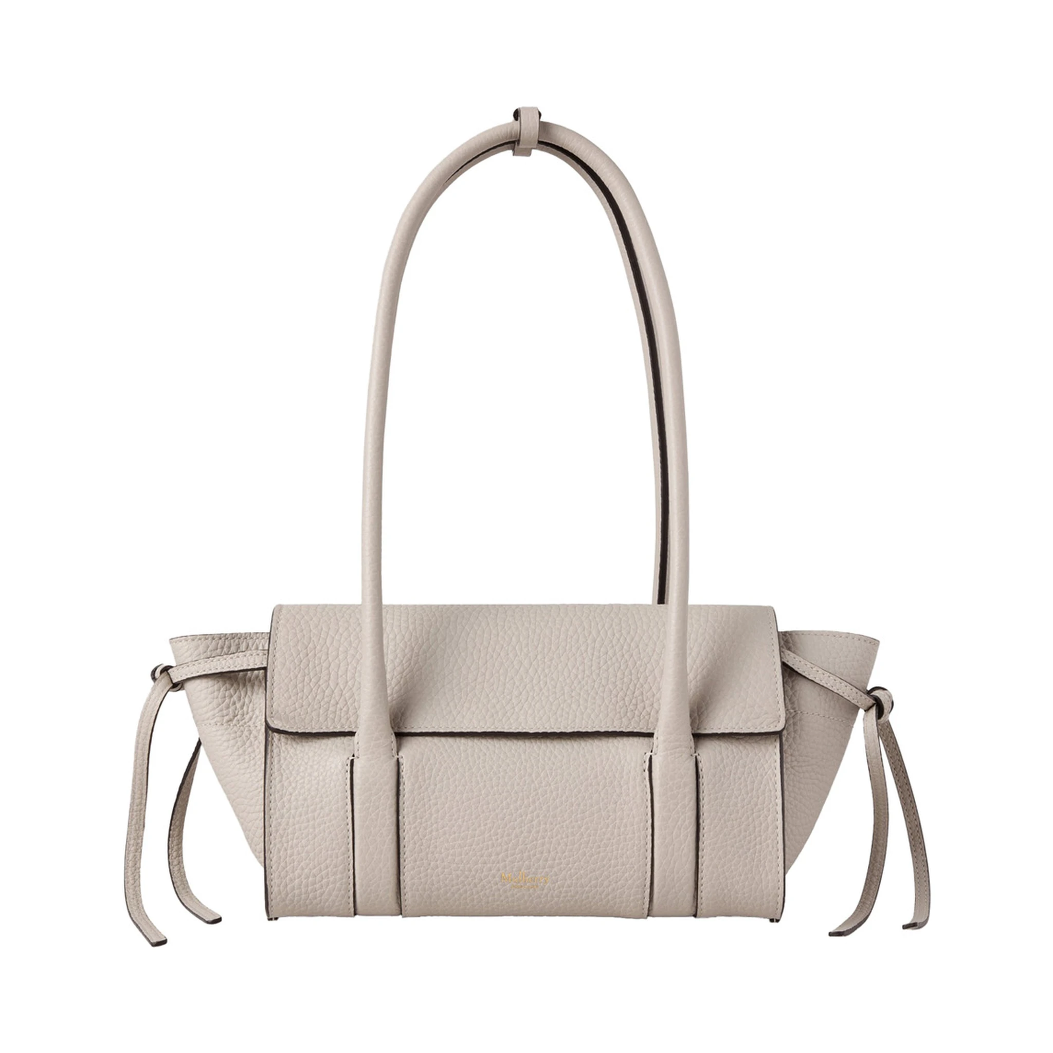 Mini Bayswater Beige Shoulder Bag with Laminated Logo in Leather Woman