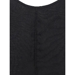 Black Racerback Top with Oversize Band  in Cotton Man