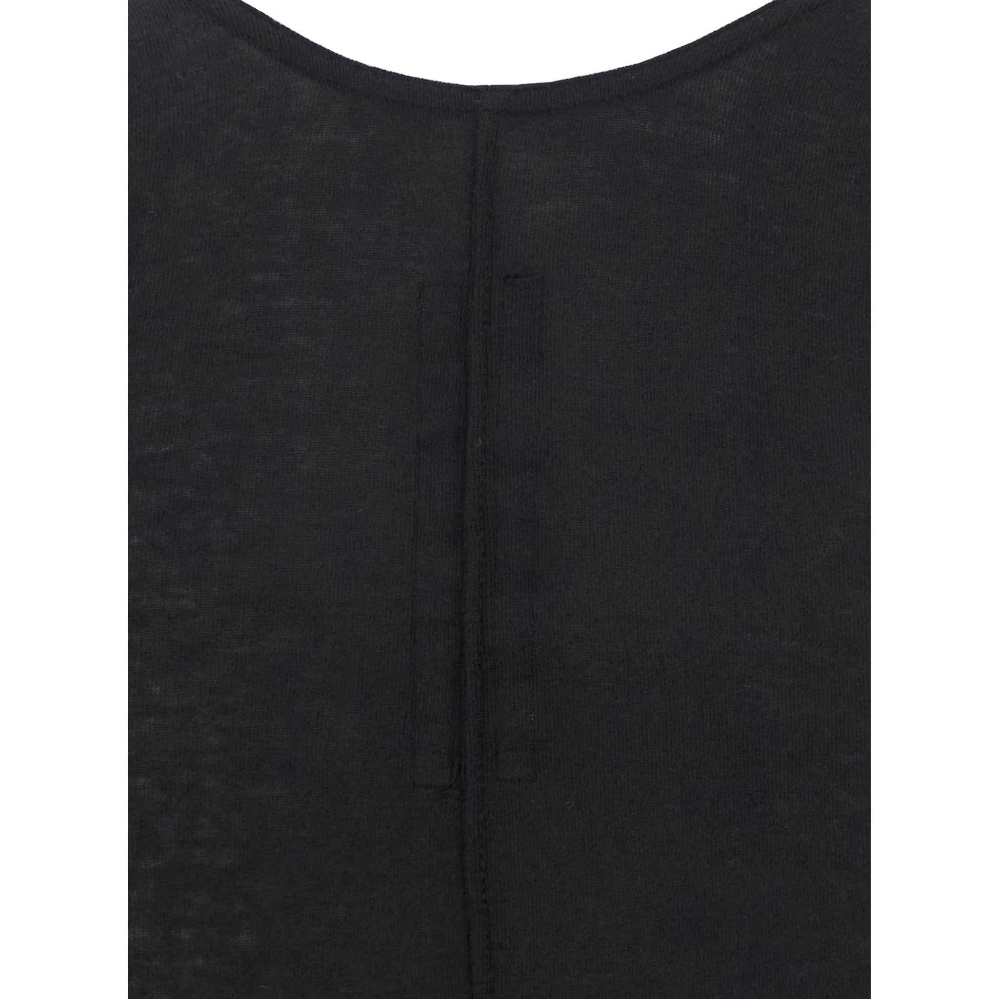Black Racerback Top with Oversize Band in Cotton Man