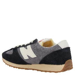 Black Low Top Sneakers with Logo Patch in Suede Unisex