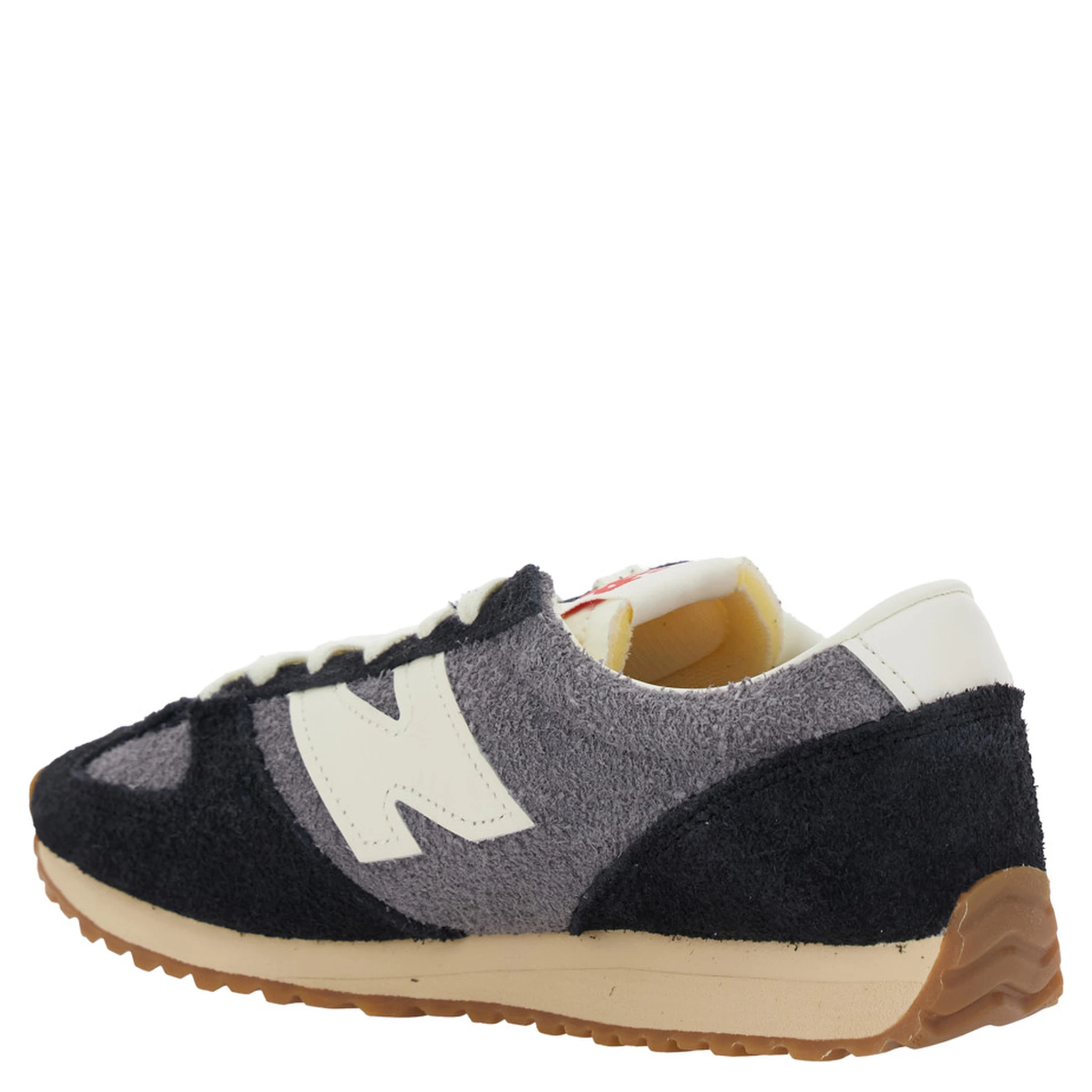 Black Low Top Sneakers with Logo Patch in Suede Unisex