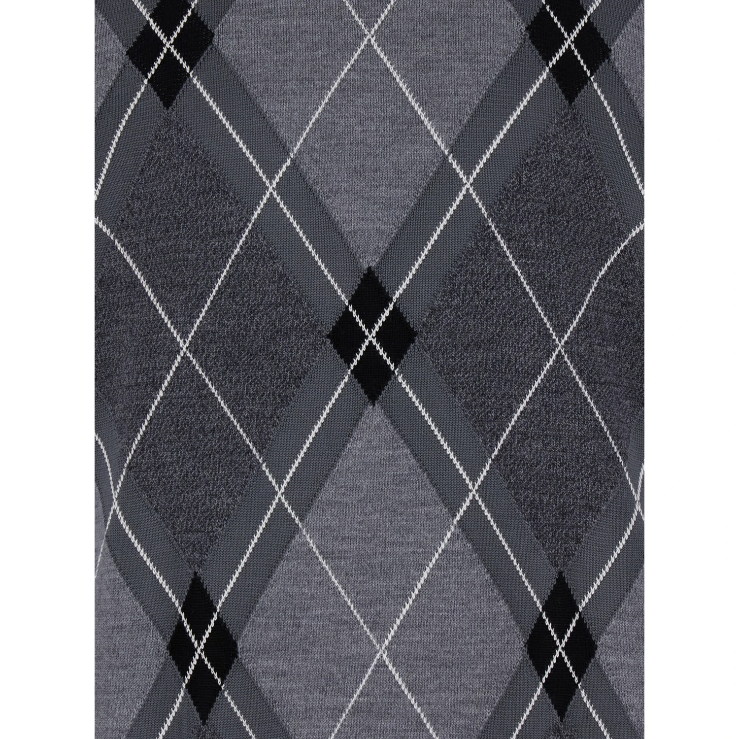 Grey Crew Neck Sweater with Front Logo and Diamond Pattern in Wool Blend Man