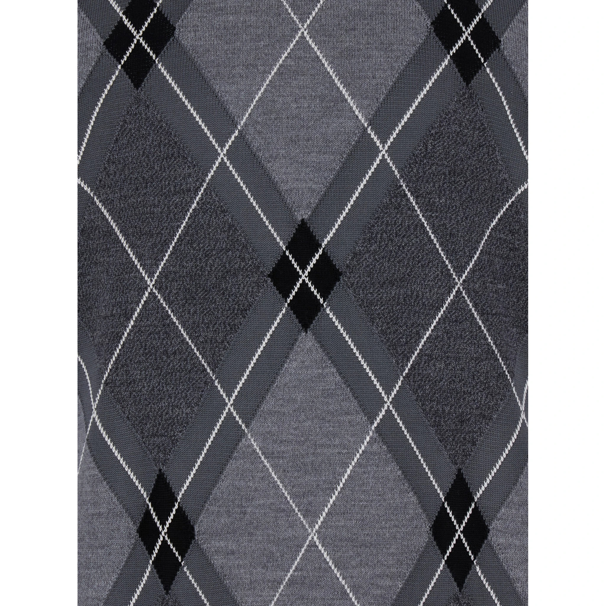 Grey Crew Neck Sweater with Front Logo and Diamond Pattern in Wool Blend Man