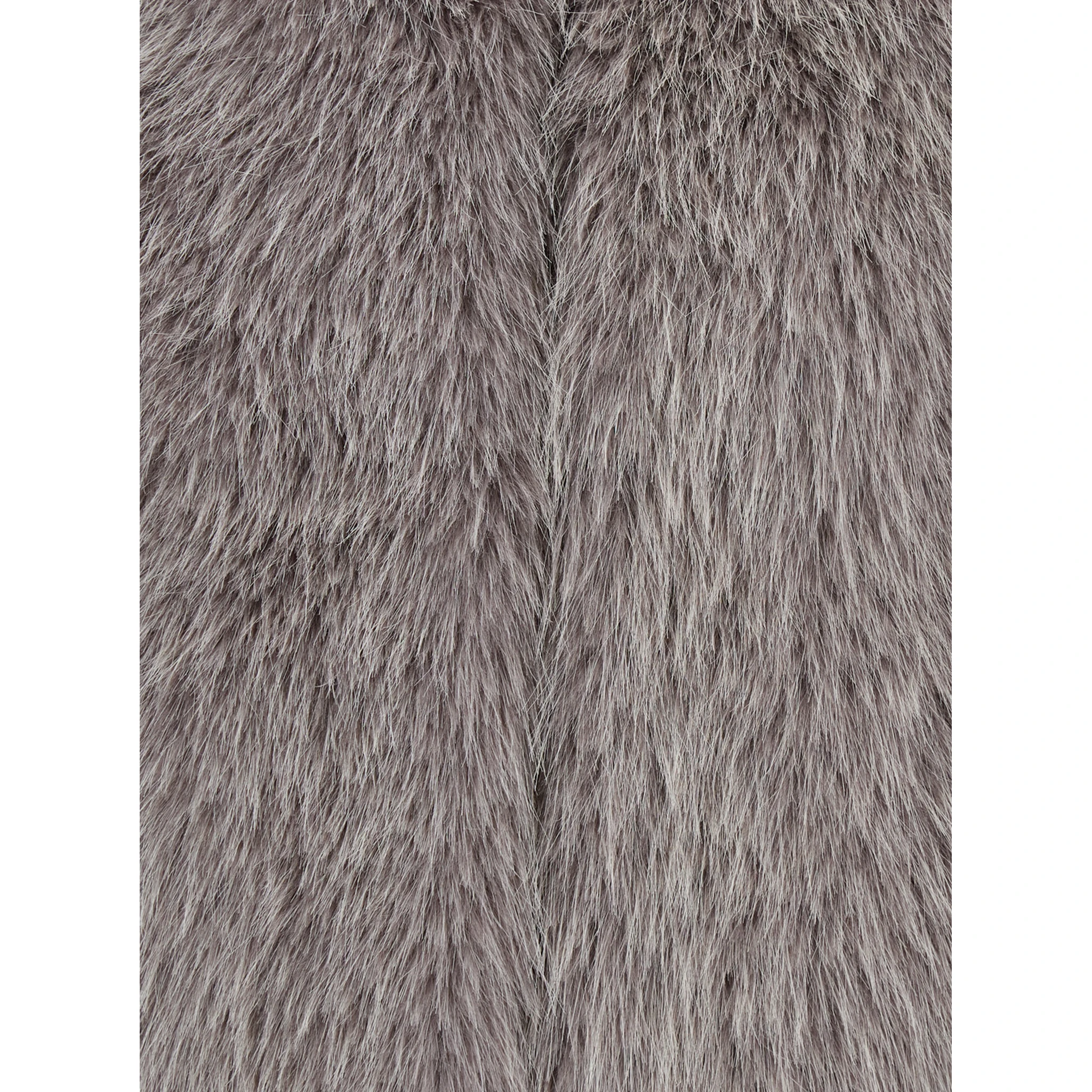 Grey Sleeveless Vest with Concealed Closure on the Front in Ecofur Woman