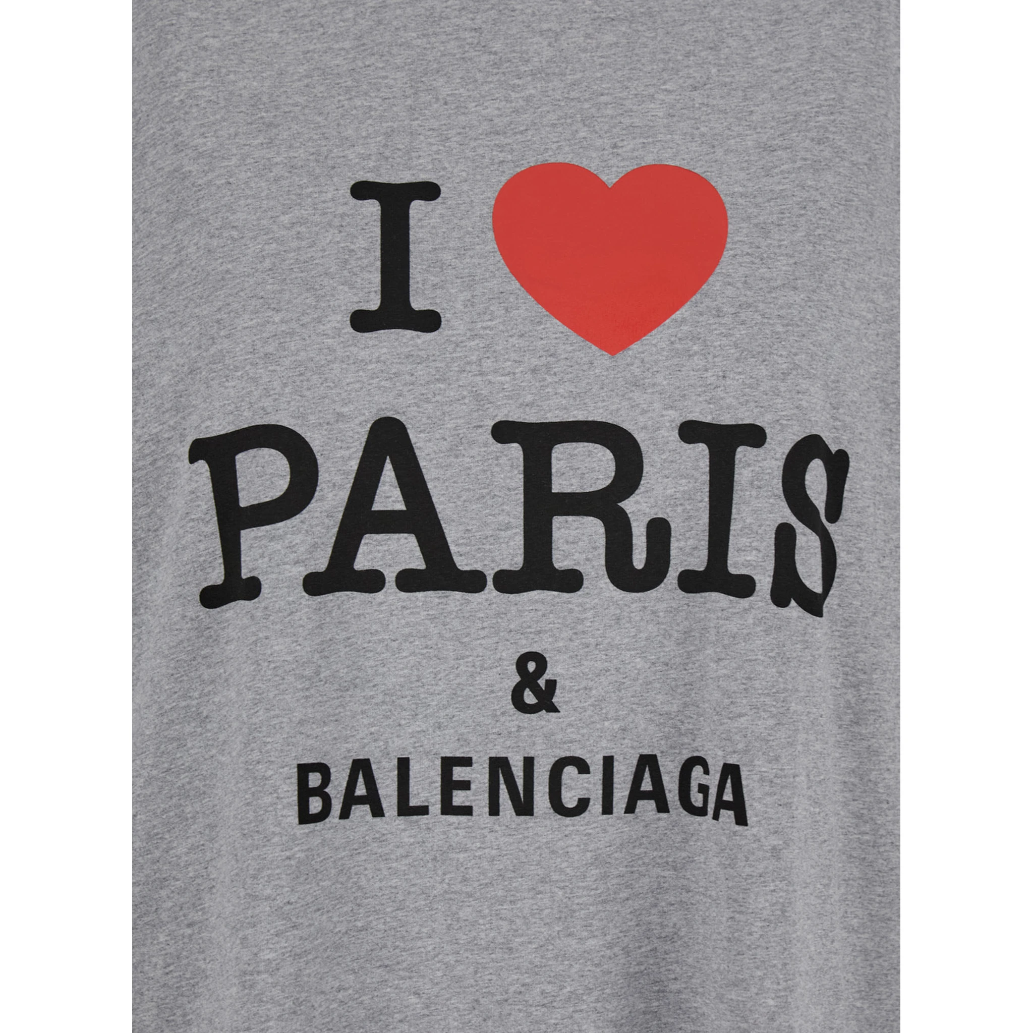 Grey Crewneck T-Shirt with Maxi Logo Print on the Front in Cotton Woman