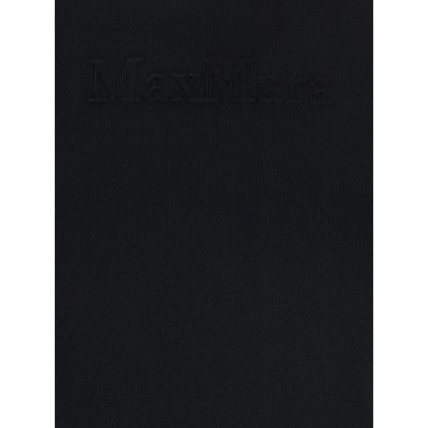 Adelio Black Crewneck T-Shirt with Tonal Logo Lettering Embroidery on the Front in Viscose Blend Woman
