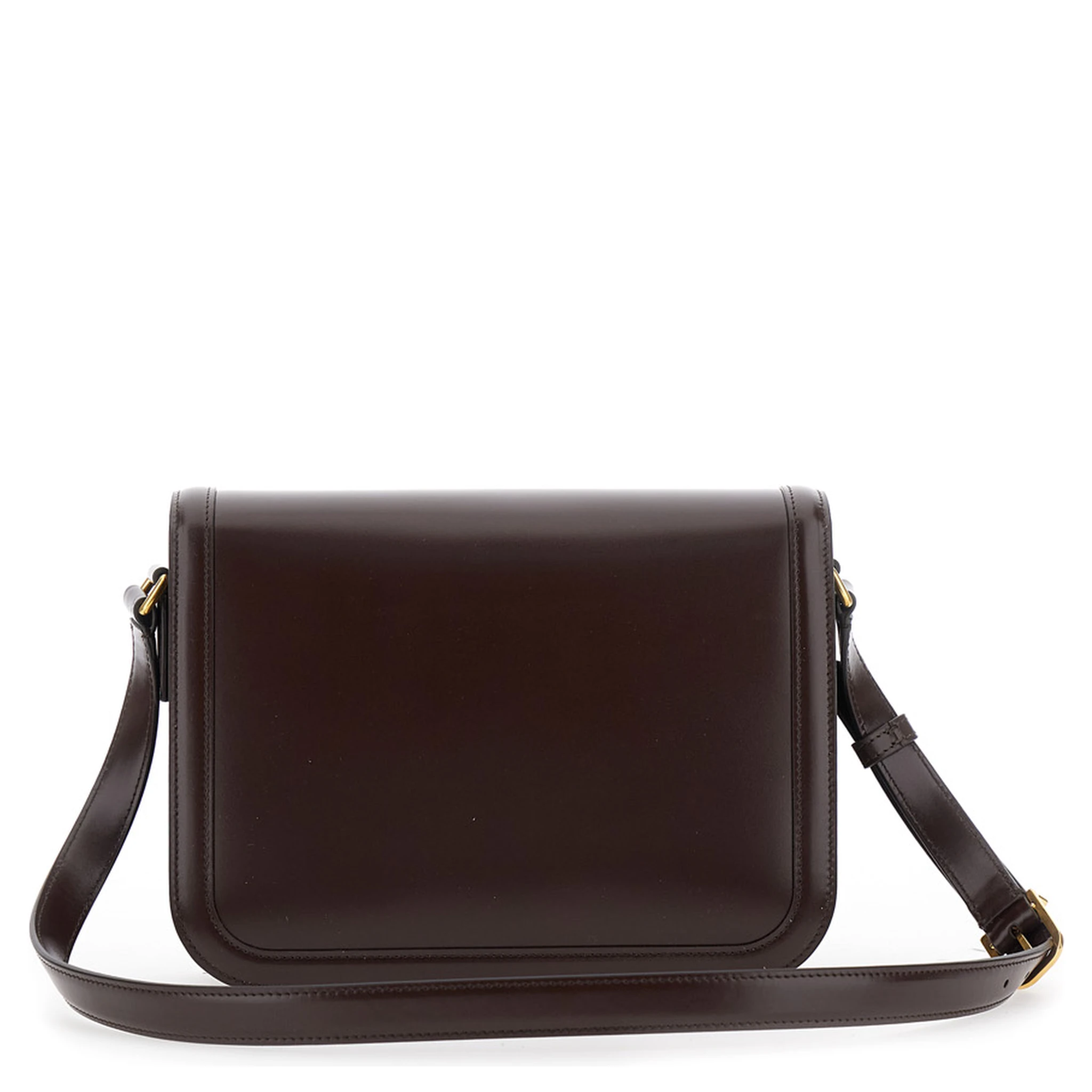 9TO5 Brown Crossbody Bag with VLogo Detail on the Front and Adjustable Shoulder Strap in Leather Woman