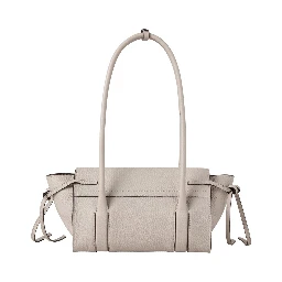 Mini Bayswater Beige Shoulder Bag with Laminated Logo in Leather Woman