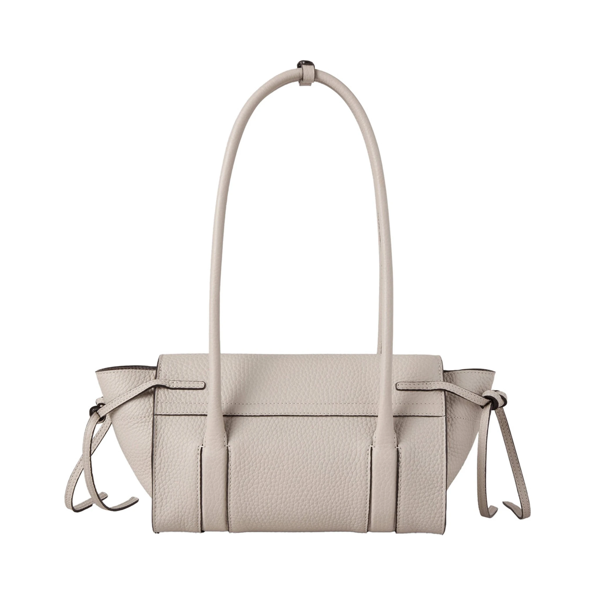 Mini Bayswater Beige Shoulder Bag with Laminated Logo in Leather Woman