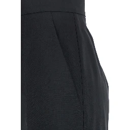 Fernet Black Pants with Wide Leg and Logo Lettering on the Rear in Wool Woman