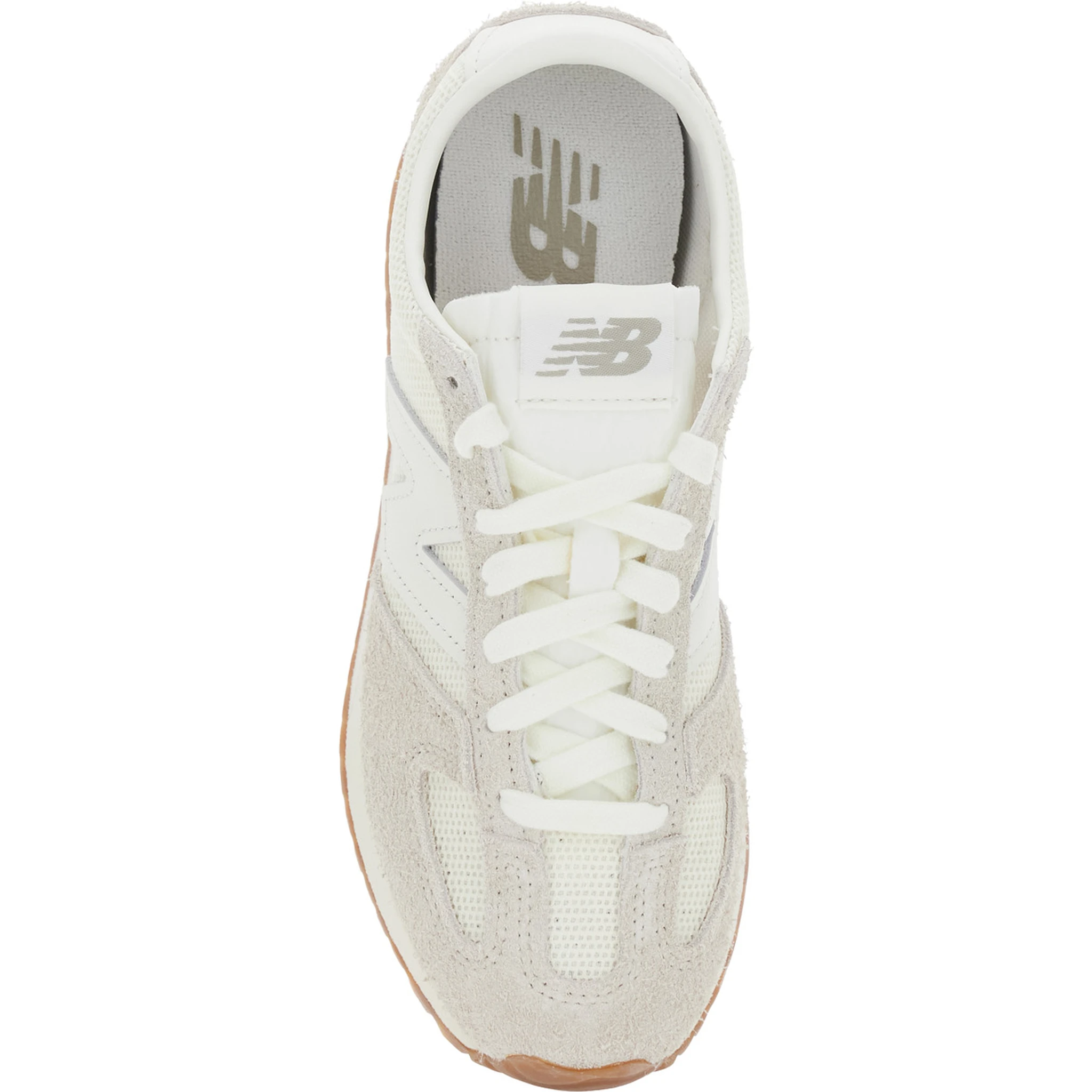 White Low Top Sneakers with Logo Patch in Suede Unisex