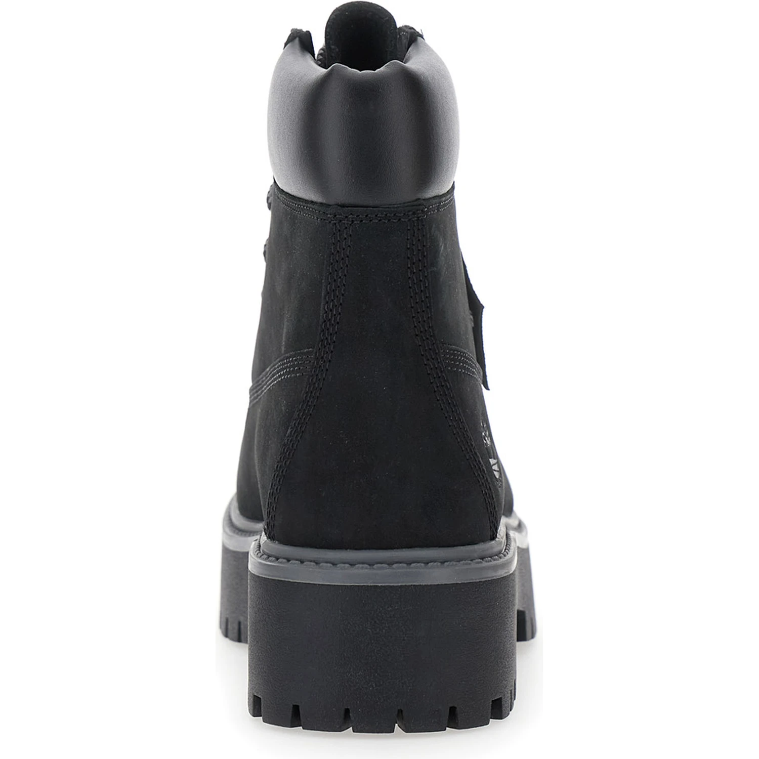 Black Water-Proof Boots with Logo Plate in Leather Woman