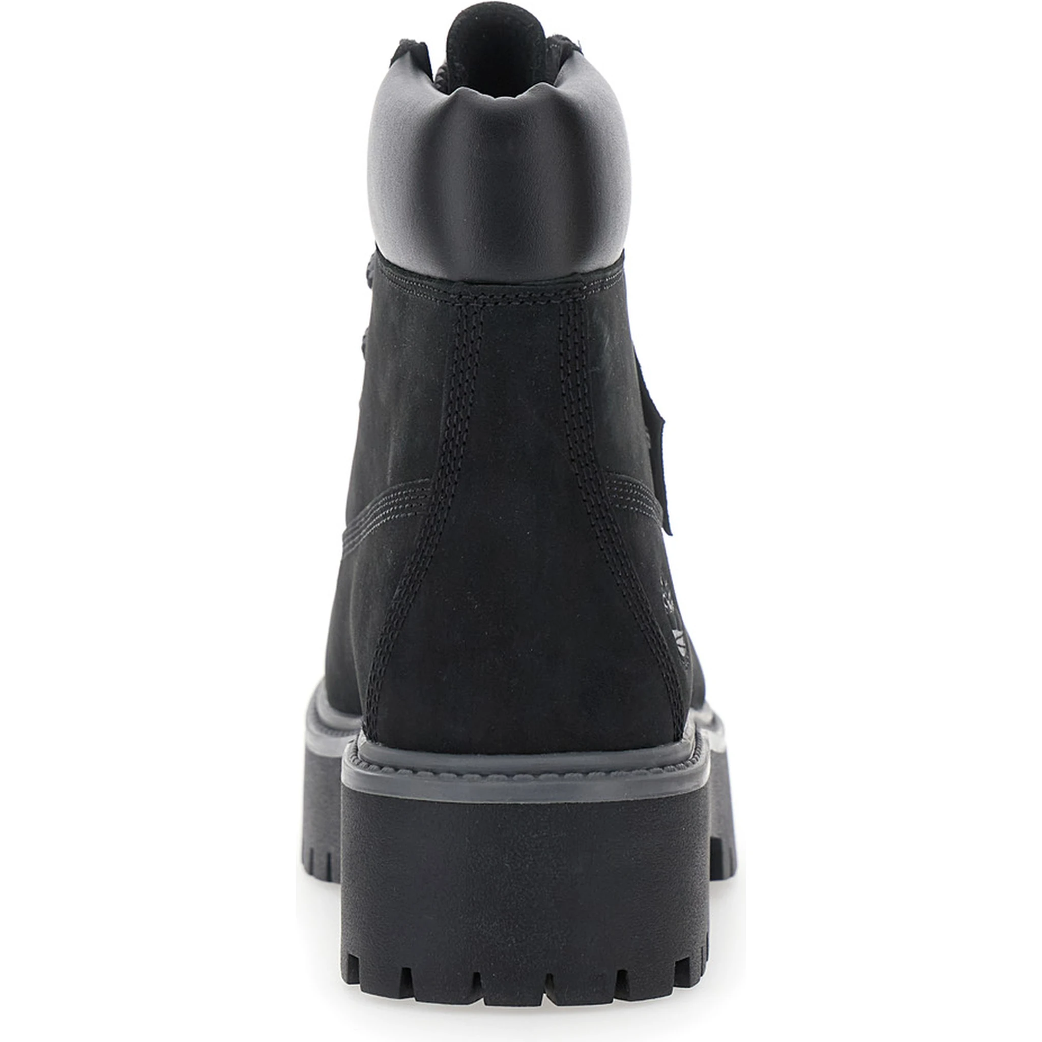 حذاء أسود مقاوم للماء مزين بشعار من الجلد للنساء