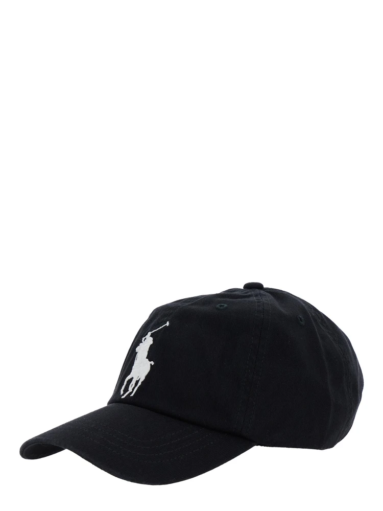 Black Baseball Cap with Maxi Pony on the Front and Numerical Detail on the Side in Cotton Boy