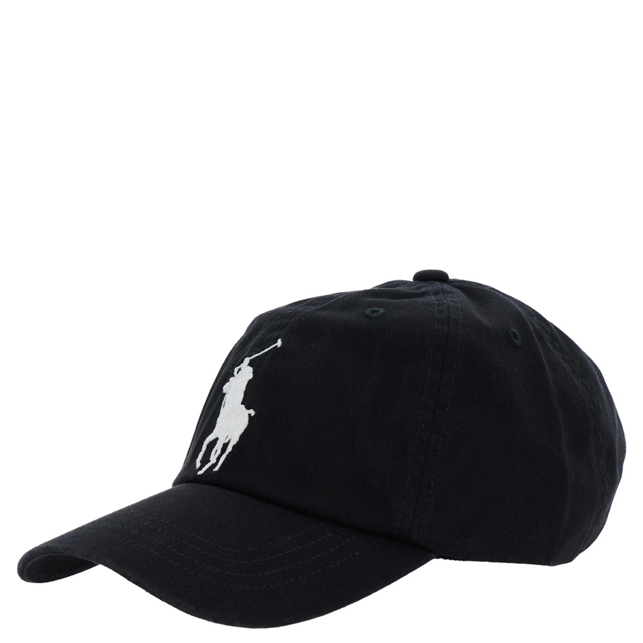 Black Baseball Cap with Maxi Pony on the Front and Numerical Detail on the Side in Cotton Boy
