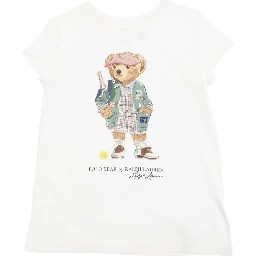 White Crewneck T-Shirt with Maxi Logo Print on the Front in Cotton Woman