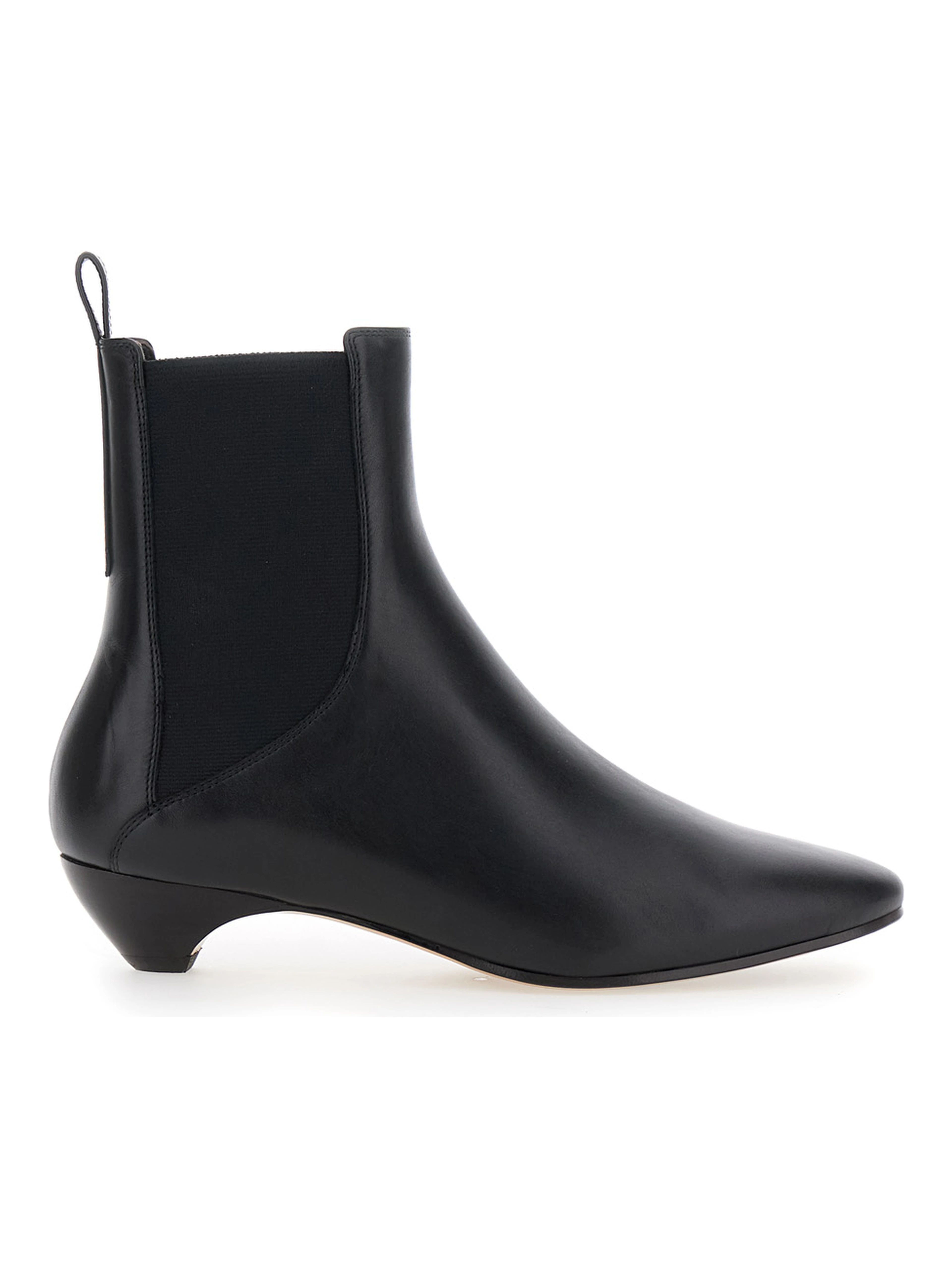 Allegra Chelsea Black Ankle Boots with Elastic Panels in Leather Woman