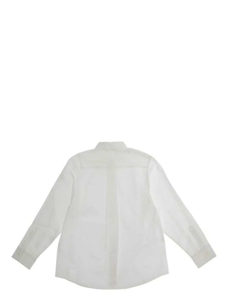 White Shirt with Classic Collar and Logo in Cotton Boy alternative