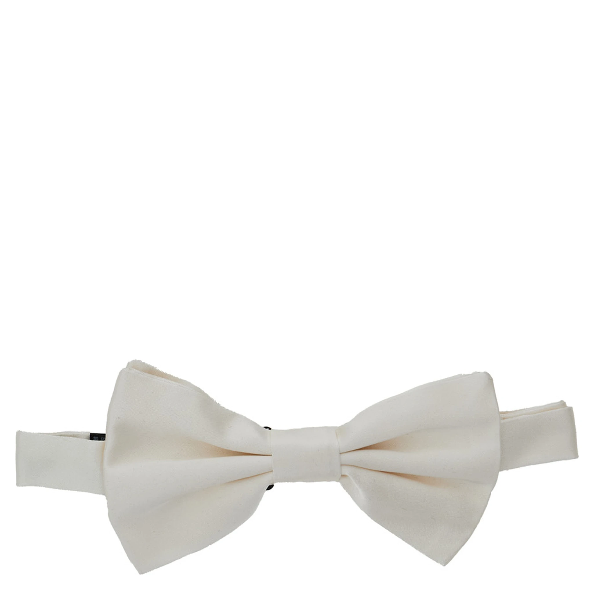 White Bowtie with Rear Hook Closure in Silk Man