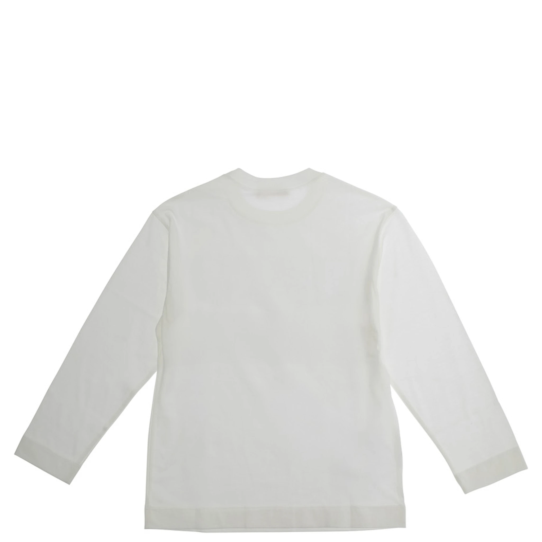 White Crew Neck Sweater with Logo Lettering on the Front in Cotton Boy