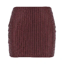 Malibu Crystal Bordeaux Skirt with All-Over Stud Embellishments in Tech Fabric Stretch Woman