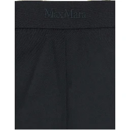 Fernet Black Pants with Wide Leg and Logo Lettering on the Rear in Wool Woman