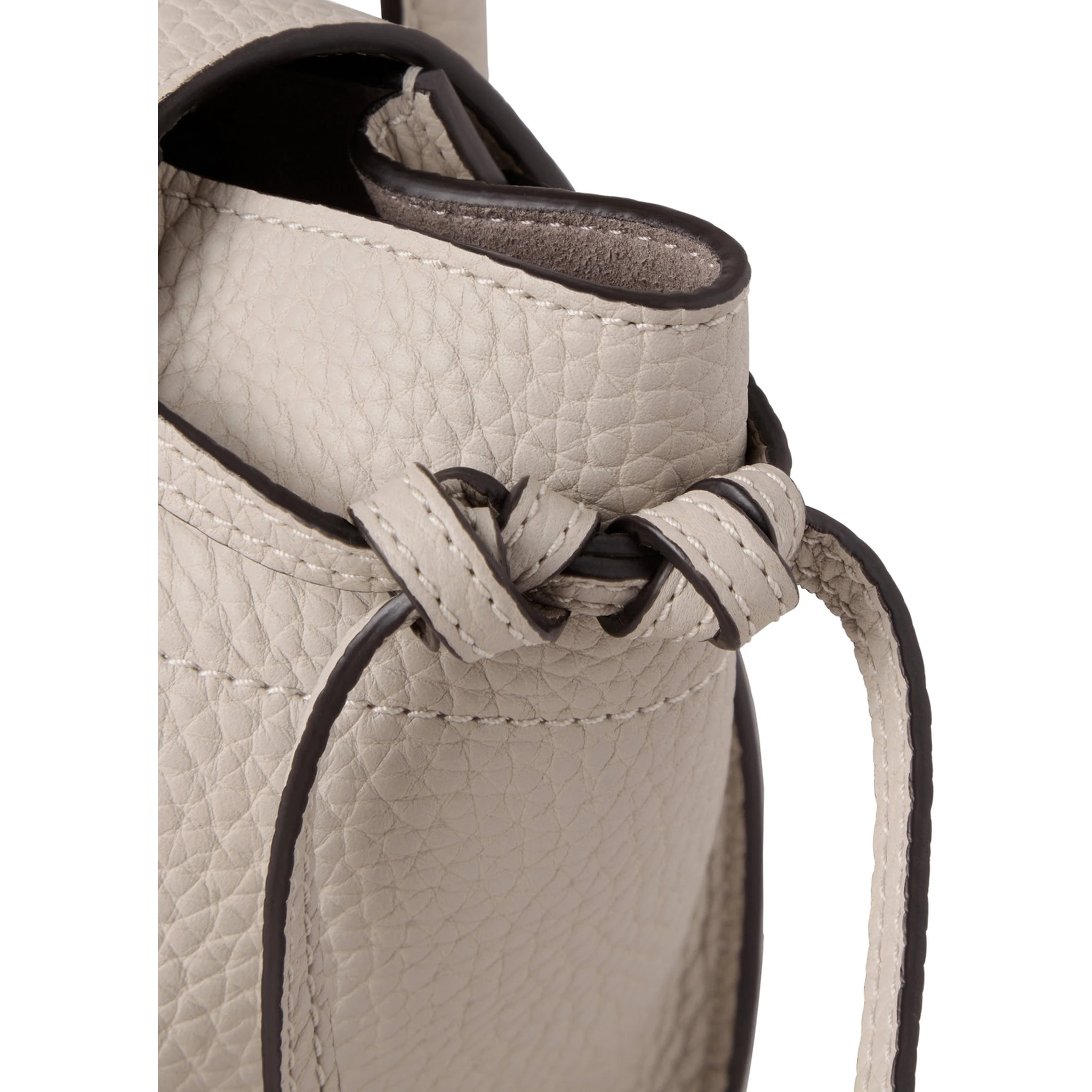 Mini Bayswater Beige Shoulder Bag with Laminated Logo in Leather Woman