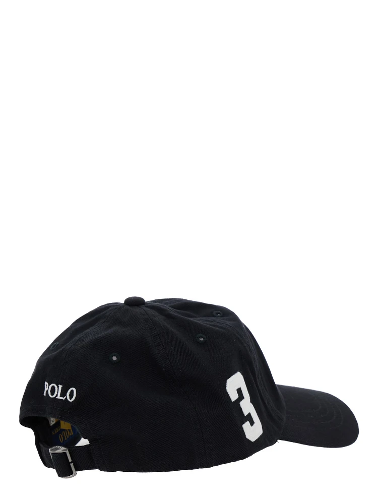 Black Baseball Cap with Maxi Pony on the Front and Numerical Detail on the Side in Cotton Boy alternative