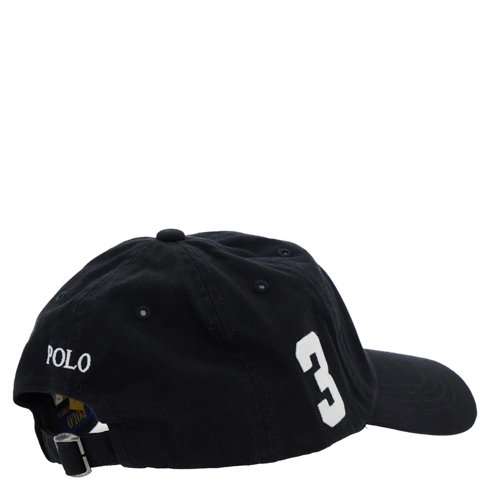 Black Baseball Cap with Maxi Pony on the Front and Numerical Detail on the Side in Cotton Boy