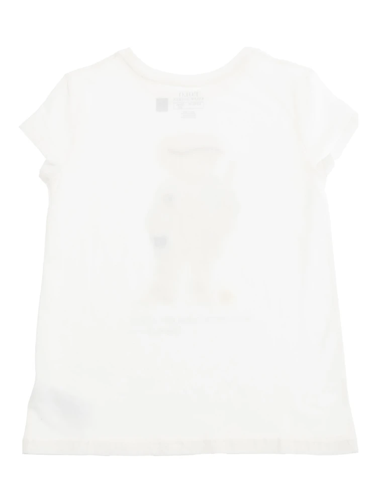 White Crewneck T-Shirt with Maxi Logo Print on the Front in Cotton Woman alternative