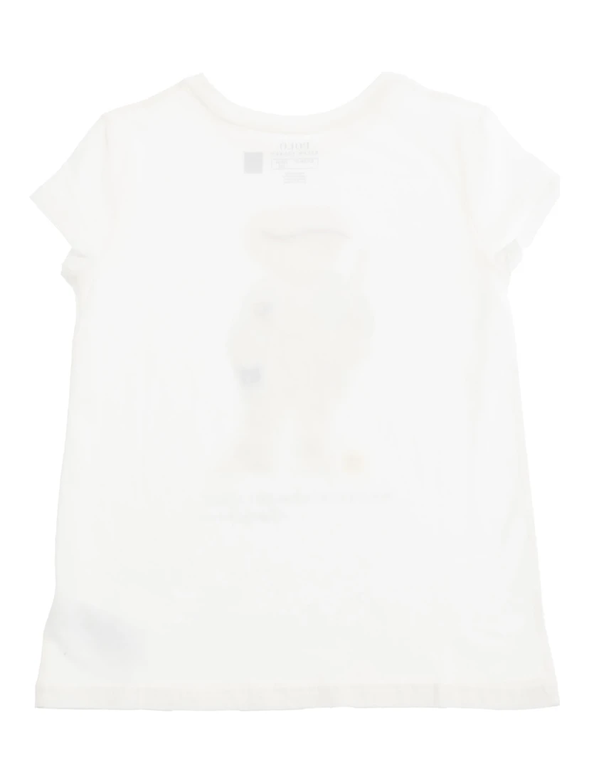 White Crewneck T-Shirt with Maxi Logo Print on the Front in Cotton Woman