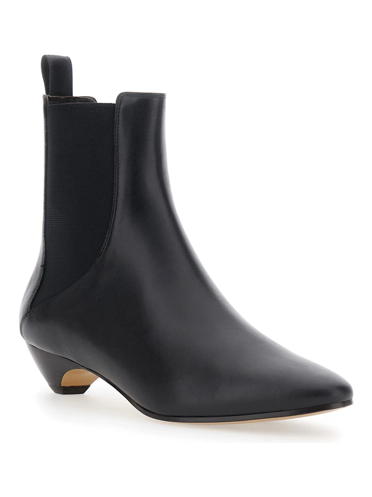 Allegra Chelsea Black Ankle Boots with Elastic Panels in Leather Woman alternative