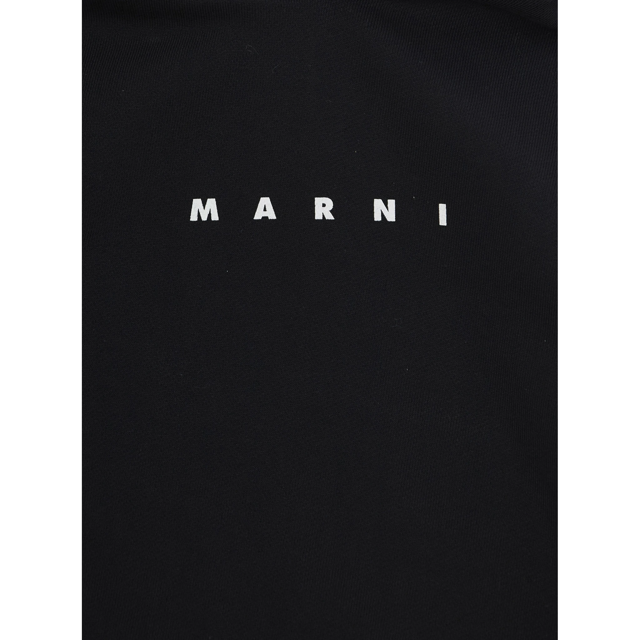 Black Hoodie with Logo Lettering on the Front in Cotton Boy