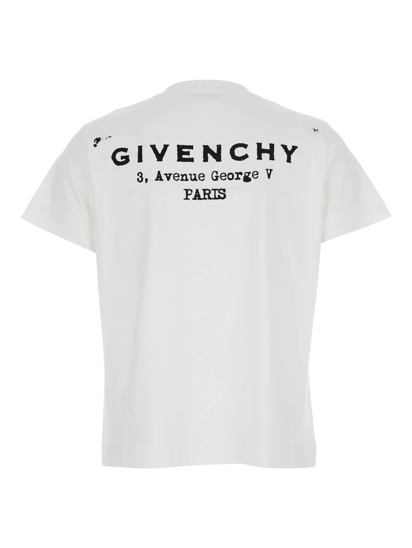 White Crewneck T-Shirt with Logo Lettering on Front and Rear in Cotton Woman