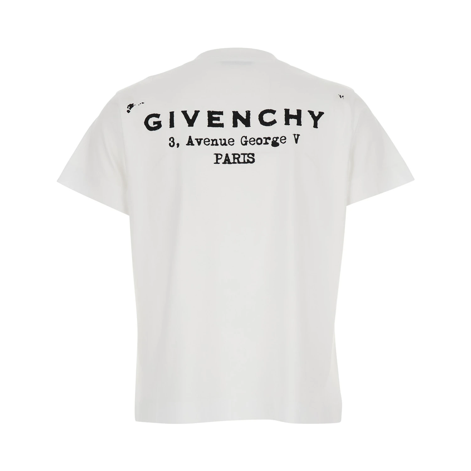 White Crewneck T-Shirt with Logo Lettering on Front and Rear in Cotton Woman