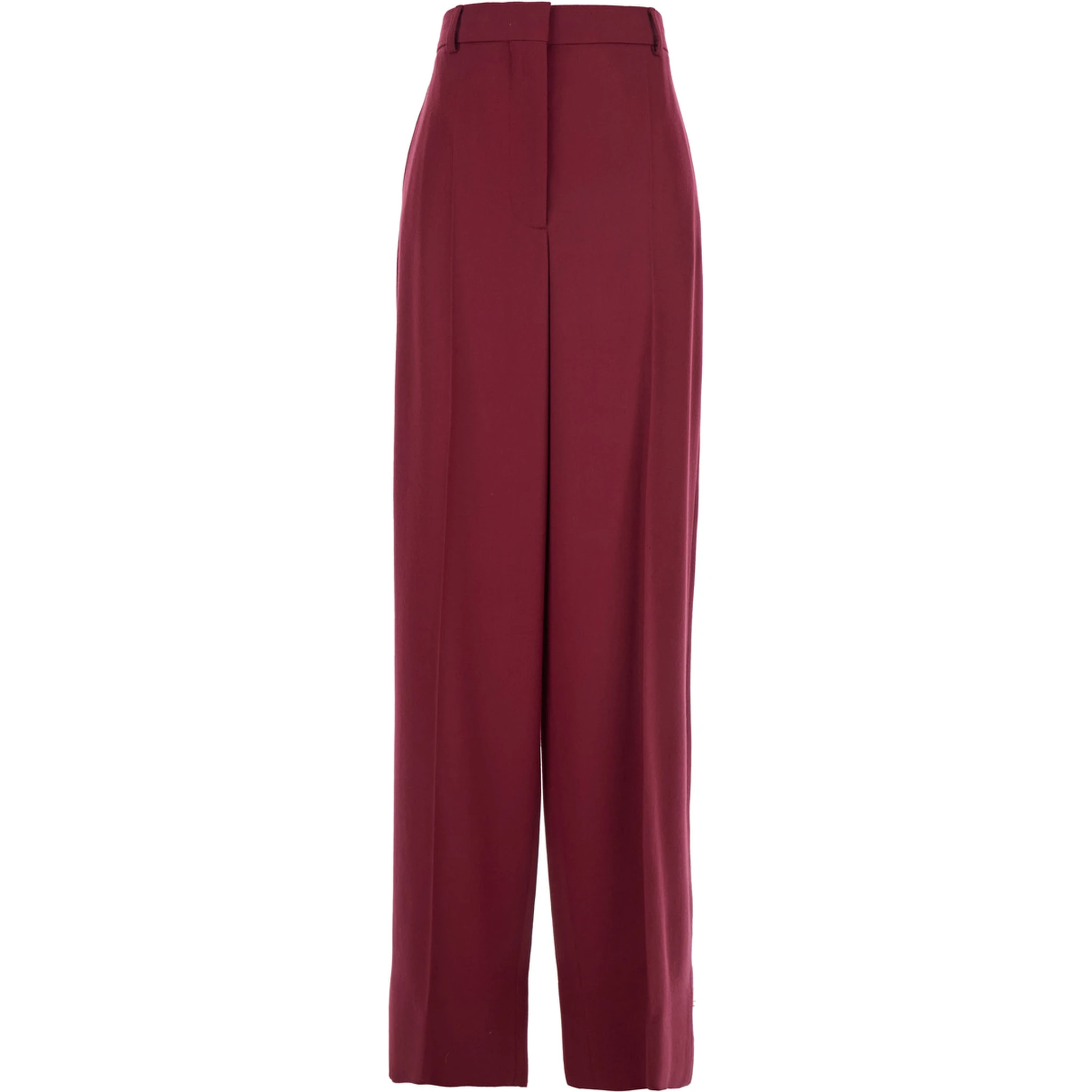 Bordeaux Pants with Concealed Closure on the Front in Wool Woman