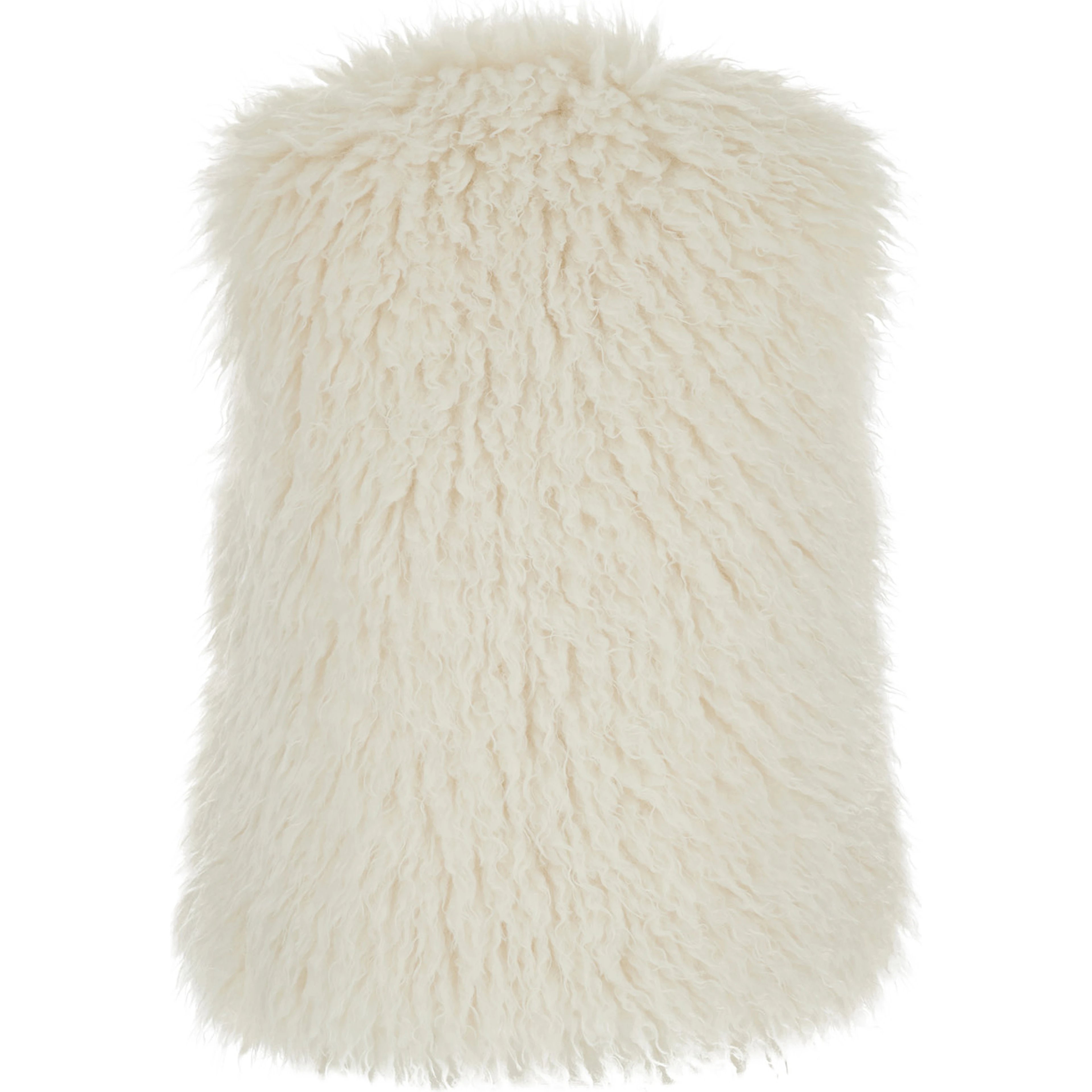 White Sleeveless Jacket with Front Concealed Closure in Ecofur Woman