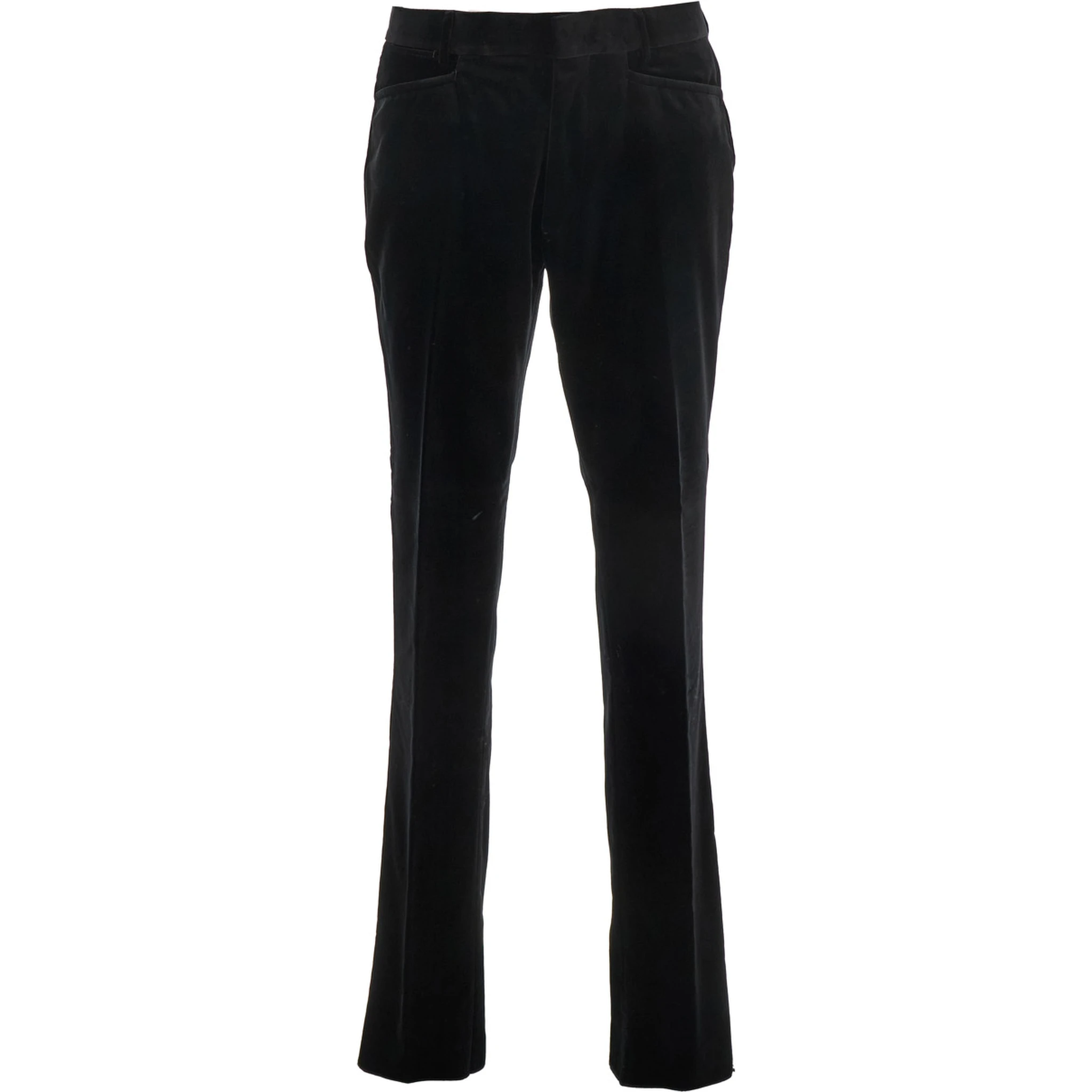 Black Trousers with Belt Loops and Front Pleats in Velvet Man