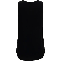 Black Tank Top with Plunging U Neckline in Polyamide Woman
