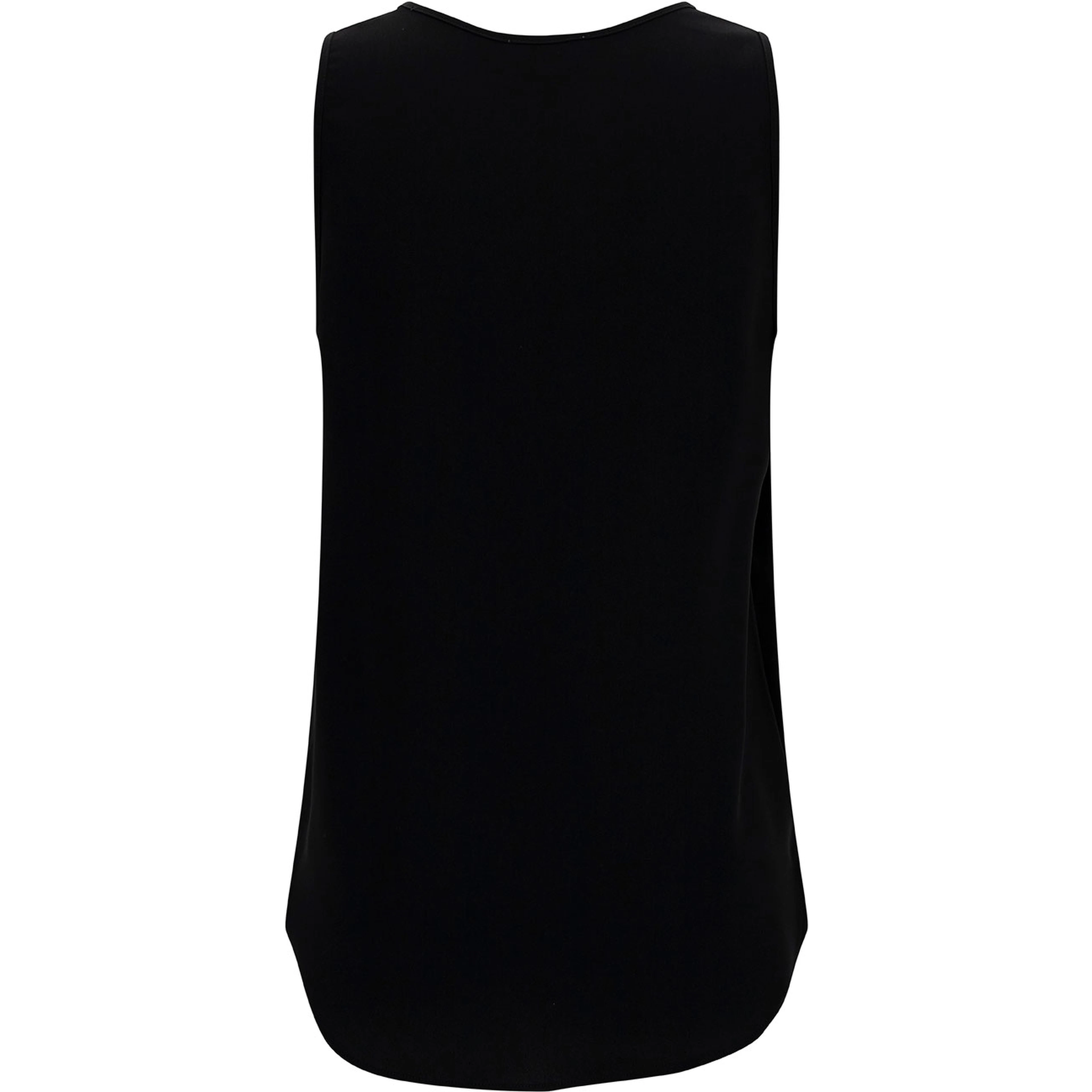 Black Tank Top with Plunging U Neckline in Polyamide Woman