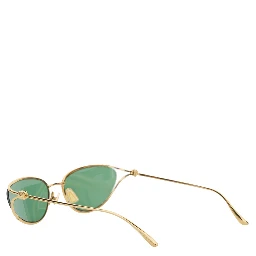 Green Sunglasses with Cat-Eye Design and Knot Detail on the Temples in Metal Woman