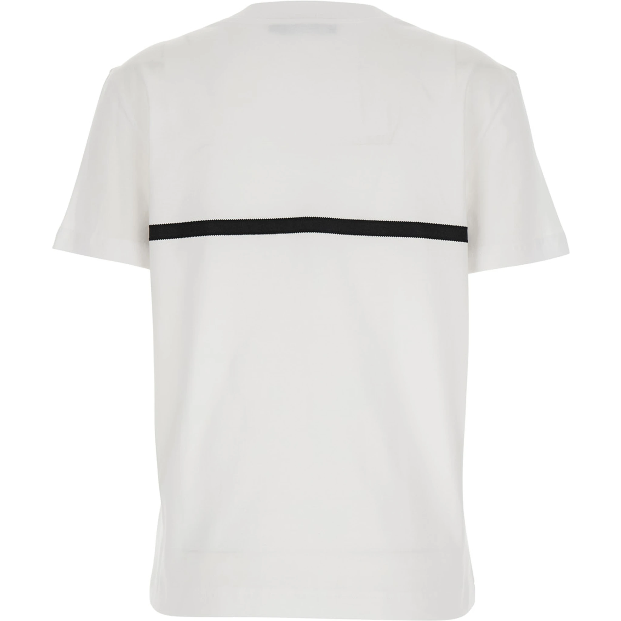 White Crewneck T-Shirt with Logo Print on the Front in Cotton Woman