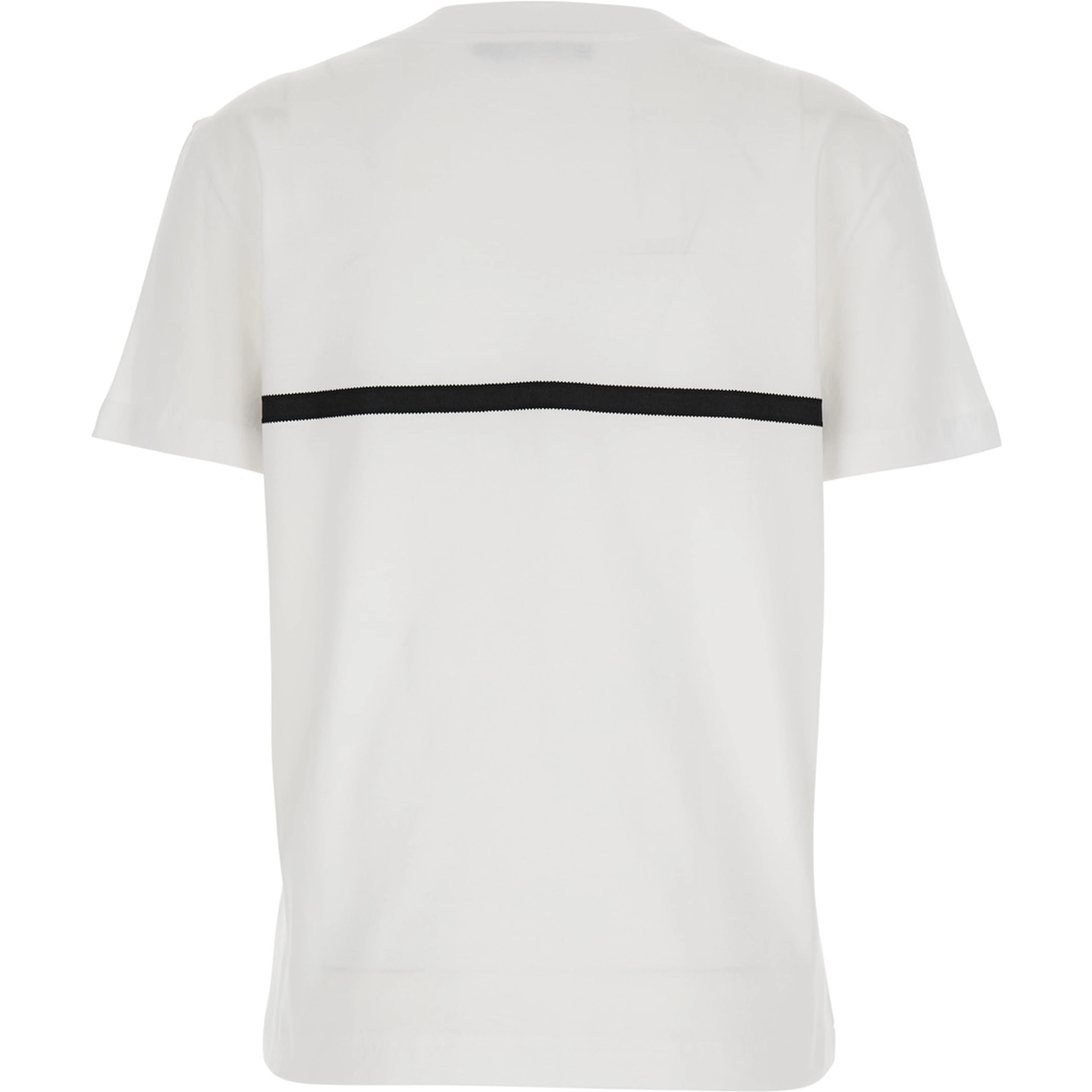 White Crewneck T-Shirt with Logo Print on the Front in Cotton Woman
