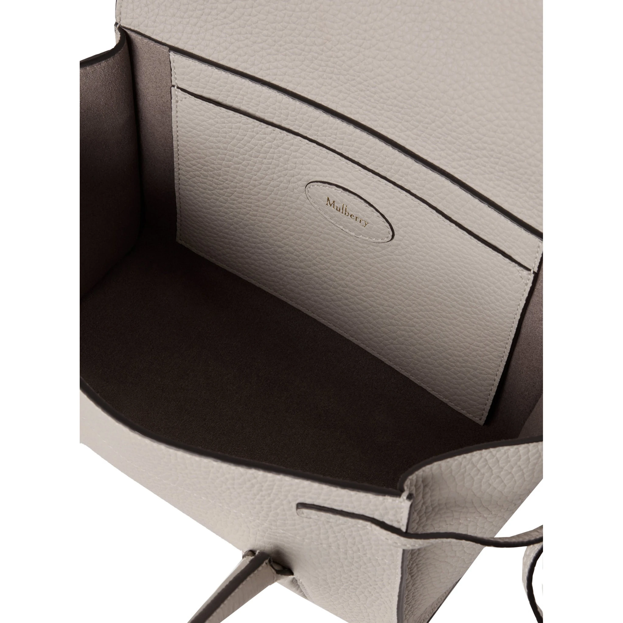 Mini Bayswater Beige Shoulder Bag with Laminated Logo in Leather Woman