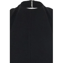 La Robe Favola Black Long Dress with High American Neckline and Flared Design in Tech Fabric Woman