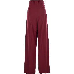 Bordeaux Pants with Concealed Closure on the Front in Wool Woman