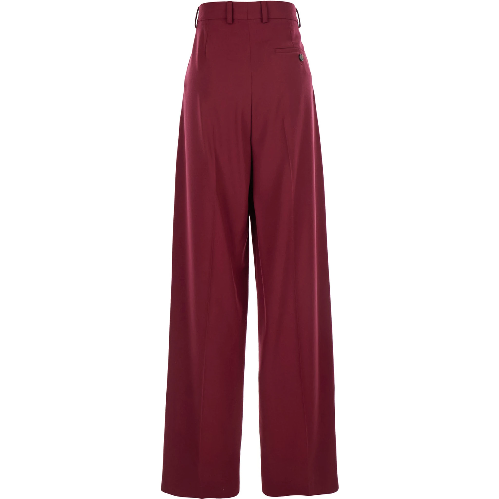 Bordeaux Pants with Concealed Closure on the Front in Wool Woman