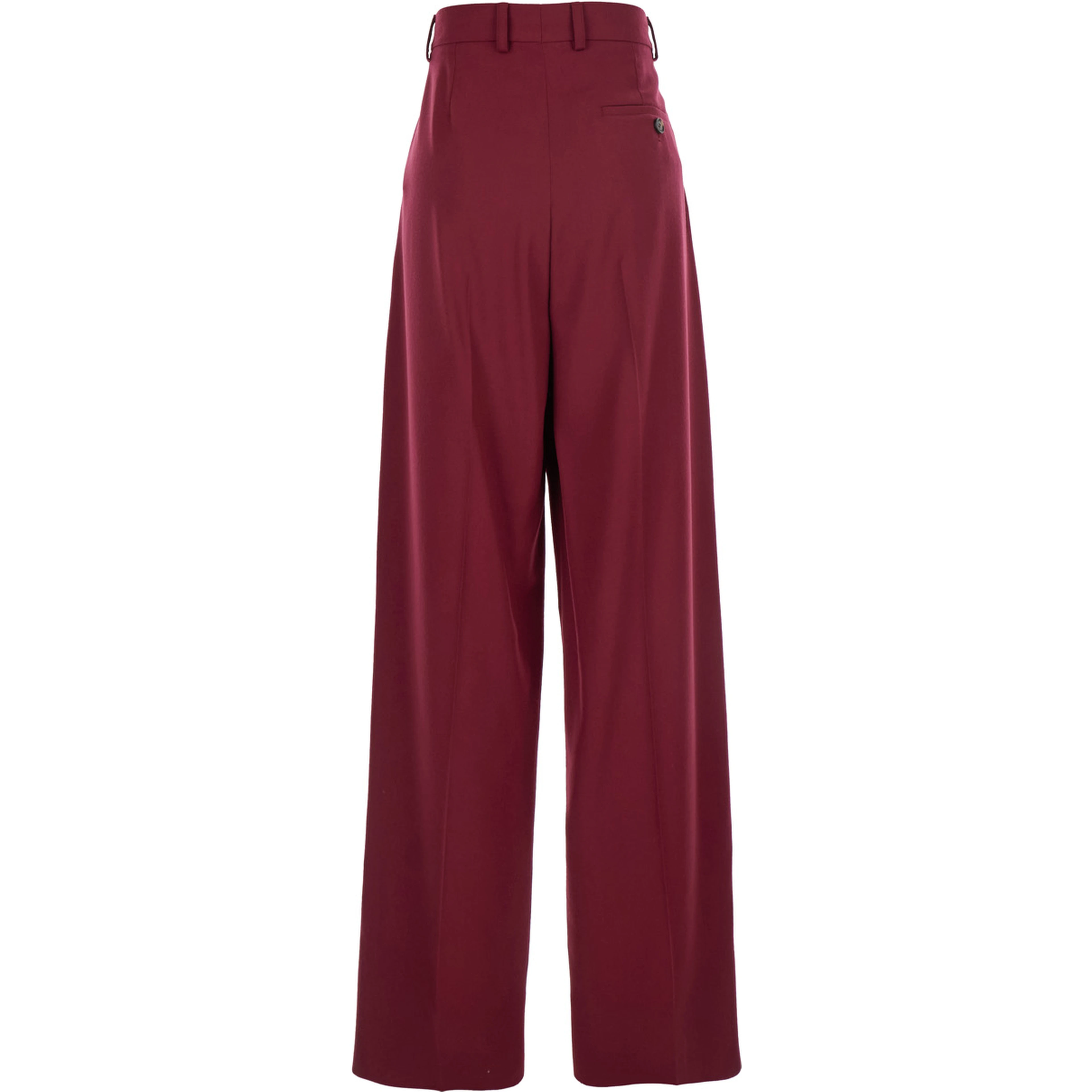 Bordeaux Pants with Concealed Closure on the Front in Wool Woman